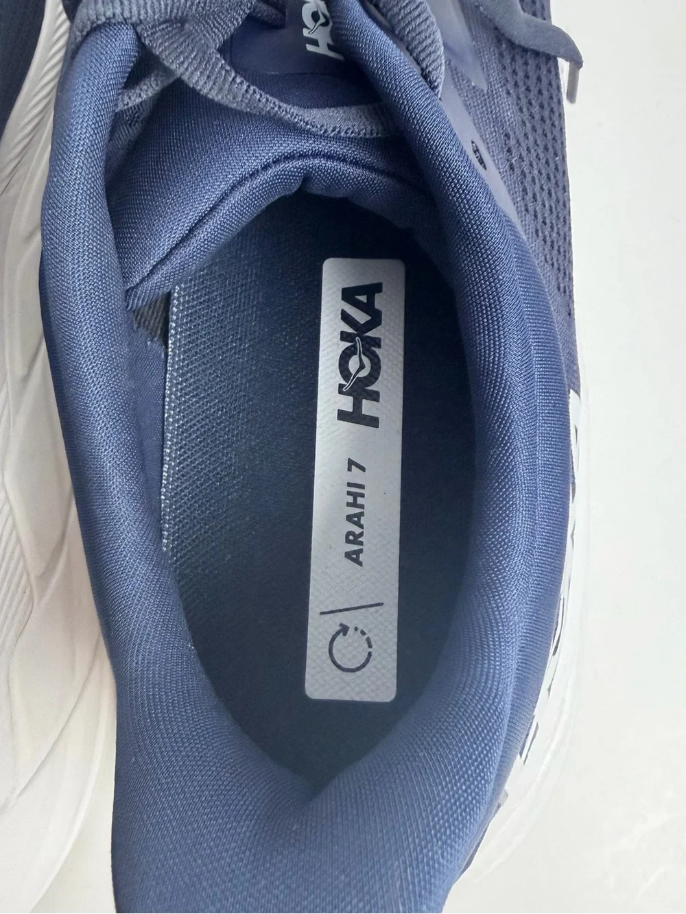 Hoka Men's Navy and White Clifton-style Cushioned Running Shoes
